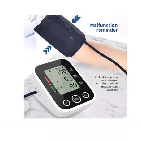 GLO style Automata felkaros vérnyomásmérő Felkaron Viselhető Vérnyomásfigyelő LCD Idő & Dátum Memóriatároló nagy pontosságú mérés-MS-230-6
