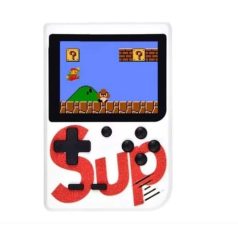   Retro kézi játékkonzol, 8 bit, 2,5" LCD, 400 integrált játék, AV kábel Sup Game box plus Retro játék (400 in 1) fehér super mario