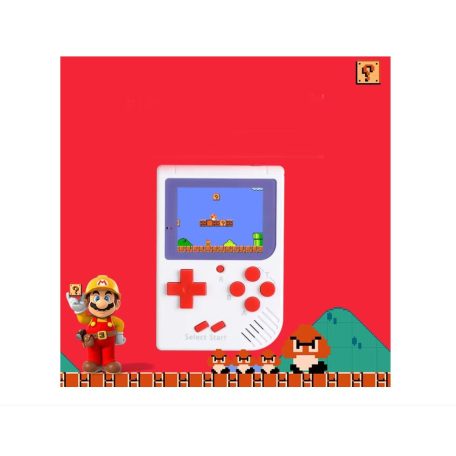 Retro kézi játékkonzol, 8 bit, 2,5" LCD, 400 integrált játék, AV kábel Sup Game box plus Retro játék (400 in 1) fehér super mario
