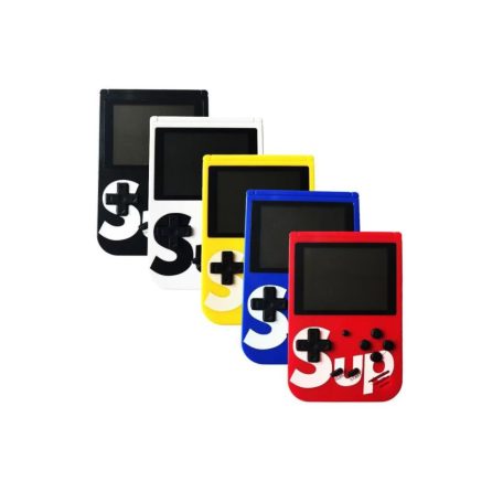 Retro kézi játékkonzol, 8 bit, 2,5" LCD, 400 integrált játék, AV kábel Sup Game box plus Retro játék (400 in 1) fehér super mario