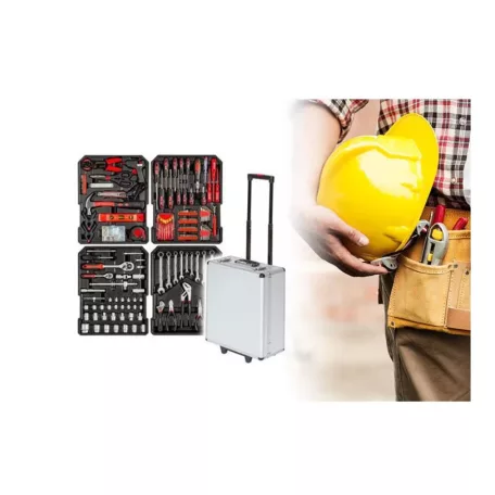 SWISS CRAFT Flinke szerszámkészlet 600 részes húzható fém szerszámos börönddel fl608tr / Flinke 608 részes racsnis szerszámkészlet, kofferrel