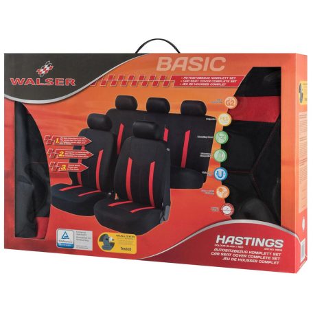 Üléshuzat garnitúra - HASTINGS - fekete-piros - WALSER