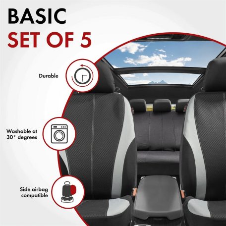 Üléshuzat garnitúra - DUNDEE - fekete-szürke - WALSER