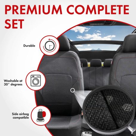 Üléshuzat garnitúra - LOGAN - fekete-piros - WALSER