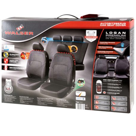 Üléshuzat garnitúra - LOGAN - fekete-piros - WALSER