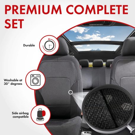 Üléshuzat garnitúra - LOGAN - fekete-ezüst - WALSER