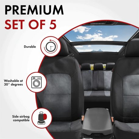 Üléshuzat garnitúra - ELLINGTON - szürke-fekete - WALSER