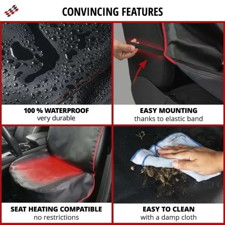 Üléshuzat - GUARDIAN - ECO bőr - fekete-piros - WALSER