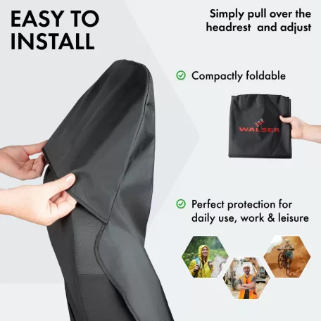 Ülésvédő huzat első ülésre 2 db PROTECTOR - fekete - WALSER