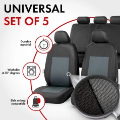 Üléshuzat garnitúra - SANDRAY - fekete-szürke - WALSER