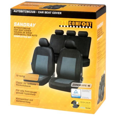 Üléshuzat garnitúra - SANDRAY - fekete-szürke - WALSER