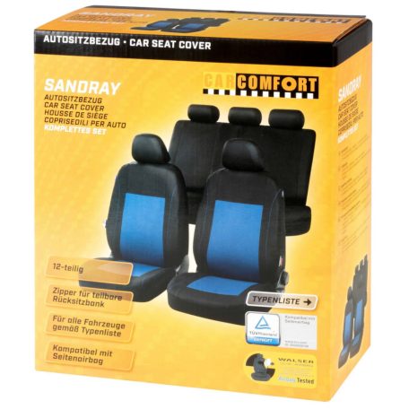 Üléshuzat garnitúra - SANDRAY - fekete-kék - WALSER