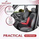 Ülésvédő NOVARA - piros-fekete - WALSER