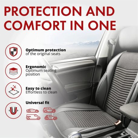 Ülésvédő - ergonomikus - MAX - fekete - WALSER