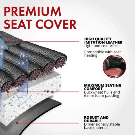 Ülésvédő - ergonomikus - MAX - fekete - WALSER