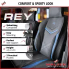 Ülésvédő ECO bőr REY - fekete-kék - WALSER