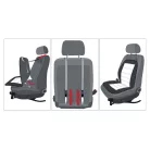 Ülésvédő ECO bőr REY - fekete-kék - WALSER