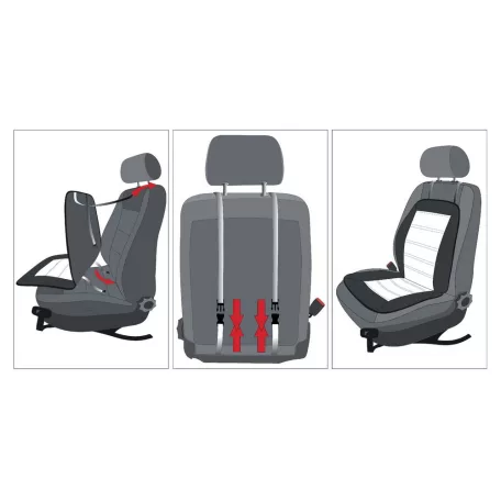 Ülésvédő ECO bőr REY - fekete-kék - WALSER