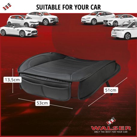 Ülésvédő - ECO bőr, zsebekkel - FERNANDO - fekete - WALSER