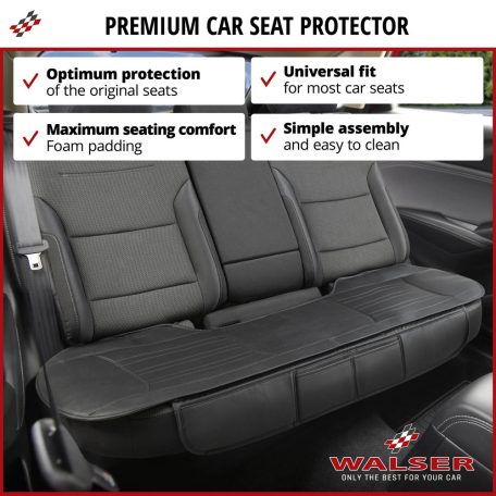 Ülésvédő - ECO bőr, zsebekkel - FERNANDO - hátsó ülésre - fekete - WALSER