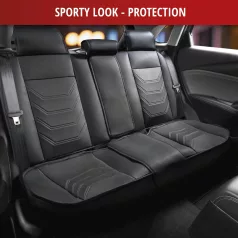   Ülésvédő ECO bőr KIMI - hátsó ülésre - fekete- WALSER