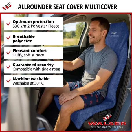 Ülésvédő huzat mikroszálas MULTICOVER - sötétkék - WALSER