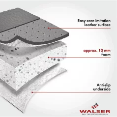 Ülésvédő ECO bőr - szürke - LEWIS - WALSER