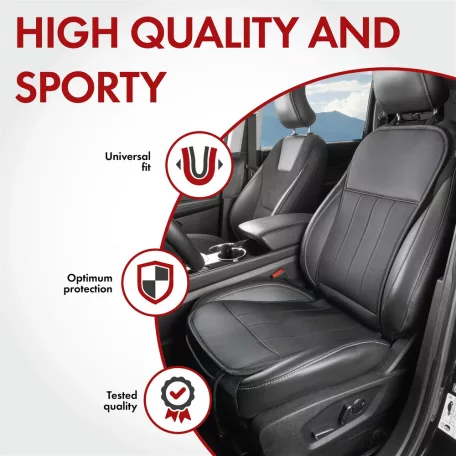 Ülésvédő ECO bőr - fekete - LEWIS - WALSER