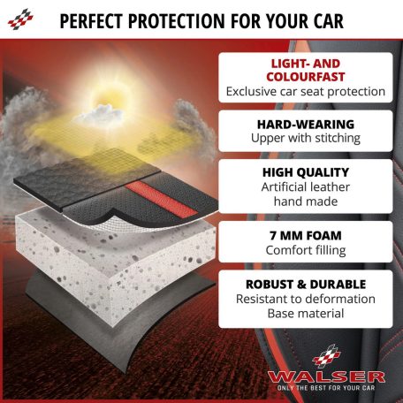 Ülésvédő ECO bőr REY - fekete-szürke - WALSER