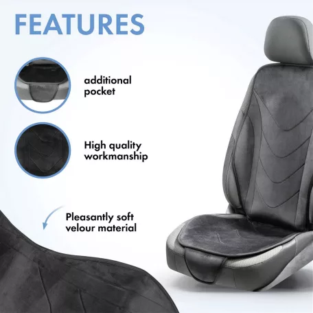 Ülésvédő - ergonomikus - AIR FLOW - fekete - WALSER