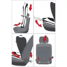 Ülésvédő - ergonomikus - AIR FLOW - fekete - WALSER