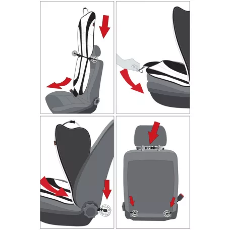 Ülésvédő - ergonomikus - AIR FLOW - fekete - WALSER