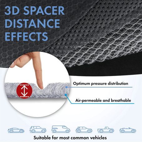 Ülésvédő - ergonomikus - AERO-SPACER - fekete - WALSER