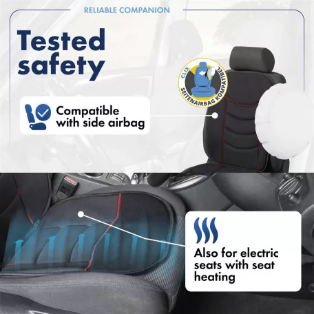 Ülésvédő ELEGANCE PLUS - fekete-piros - WALSER