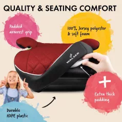   Gyerekülés magasító ISOFIX - ECE R 129 - ANDY - piros - WALSER