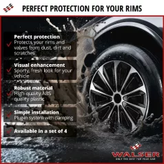 Dísztárcsa 15" TURBINE GRAPHITE - 4 db - WALSER