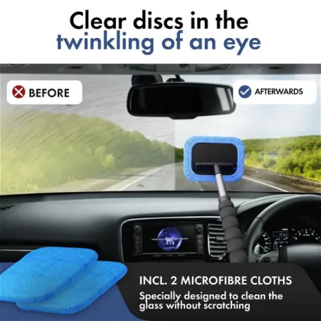 Ablaktisztító, teleszkópos 26-42 cm - 2 db mikroszálas kendővel - WALSER