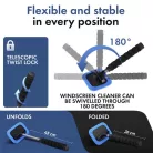 Ablaktisztító, teleszkópos 26-42 cm - 2 db mikroszálas kendővel - WALSER