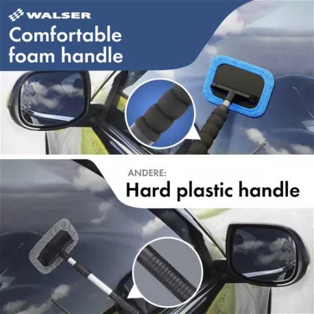 Ablaktisztító, teleszkópos 26-42 cm - 2 db mikroszálas kendővel - WALSER