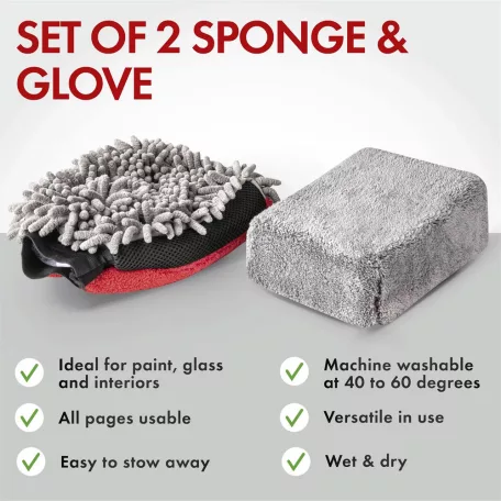 Mikroszálas kesztyű és szivacs szett - PREMIUM - WALSER