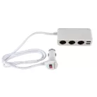 Szivargyújtó elosztó 12-24V 3 aljzat, 2xUSB aljzat Smart-IC - WALSER