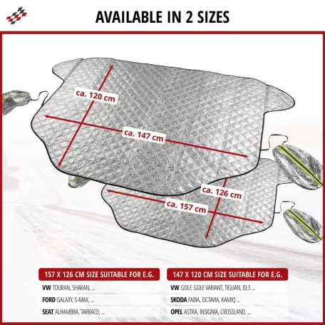 Szélvédőtakaró prémium thermo 147x120 cm - WALSER