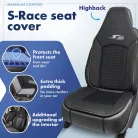 Ülésvédő S-RACE - HIGHBACK SEAT - fekete - WALSER