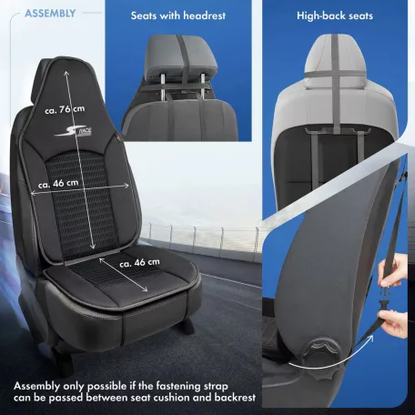 Ülésvédő S-RACE - HIGHBACK SEAT - fekete - WALSER