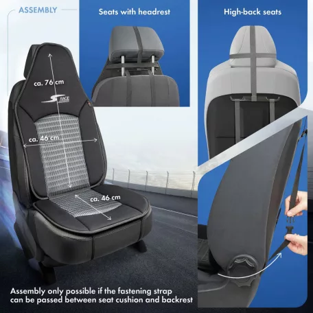 Ülésvédő S-RACE - HIGHBACK SEAT - szürke-fekete - WALSER