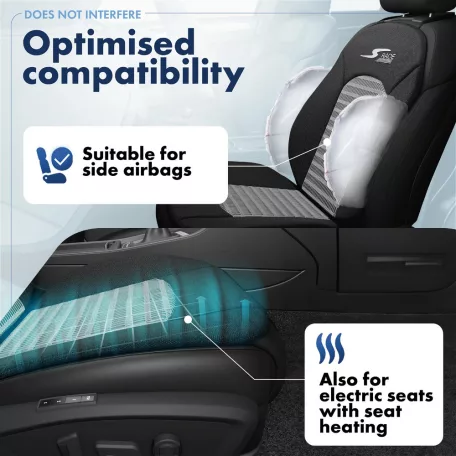 Ülésvédő S-RACE - HIGHBACK SEAT - piros-fekete - WALSER