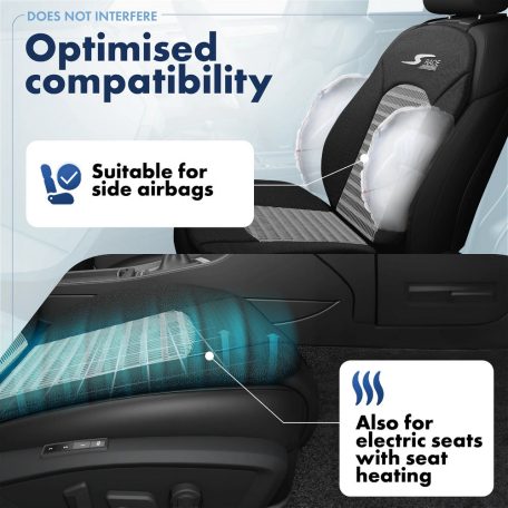 Ülésvédő S-RACE - HIGHBACK SEAT - pink-fekete - WALSER