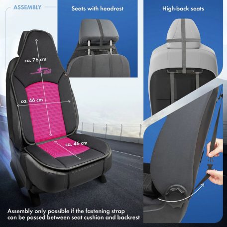 Ülésvédő S-RACE - HIGHBACK SEAT - pink-fekete - WALSER