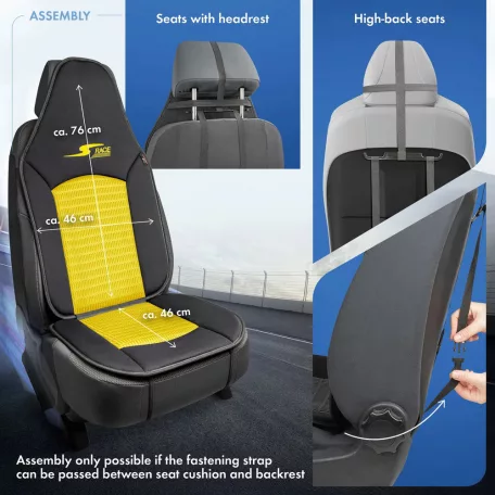 Ülésvédő S-RACE - HIGHBACK SEAT - sárga-fekete - WALSER