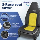 Ülésvédő S-RACE - HIGHBACK SEAT - sárga-fekete - WALSER